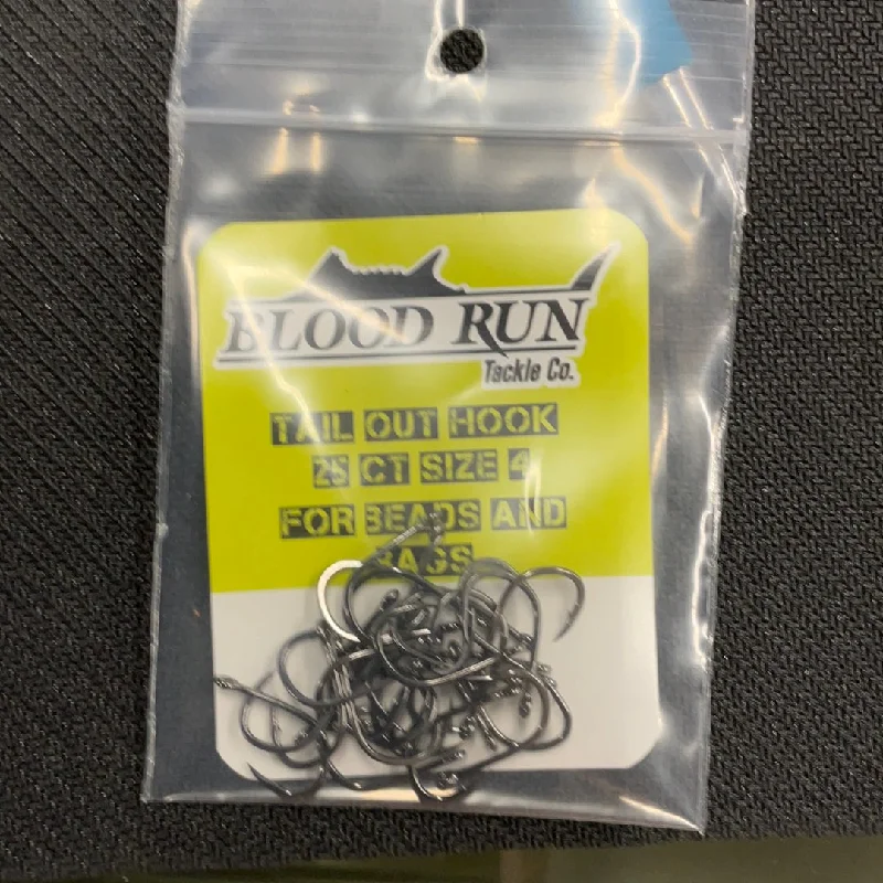 Easy-to-Use Fishing Hooks for Beginners-Blood Run 25ct Size 4 Hooks