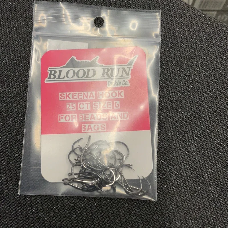 Strong Hook for Quick Fishing Action-Blood Run 25ct Size 6 Hook