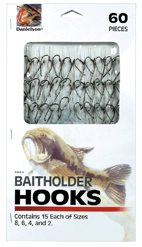 Fishing Hooks for Catching Large Catfish-Danielson Snelled Baitholder Hooks Assortment