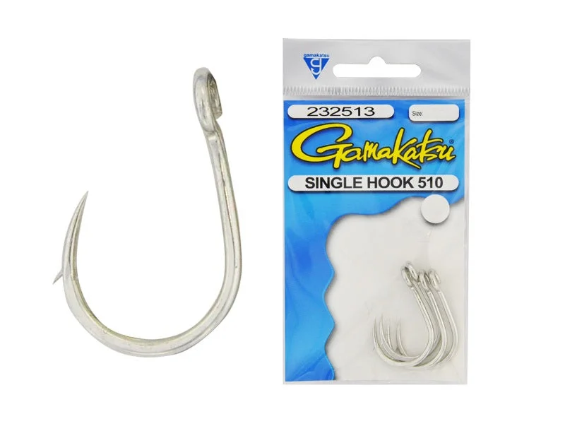 Fishing Hooks with Anti-Twist Design-GAMAKATSU Single Fishing Hooks 510 - Size 4/0