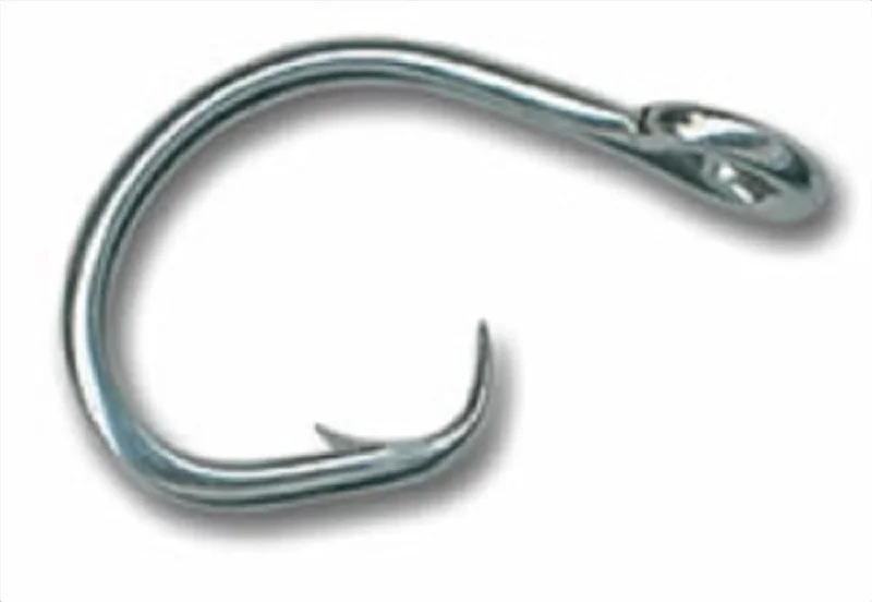 Fishing Hooks for River Fishing-Mustad Circle Hook 2X Strong, Kirbed, Oversize Ring