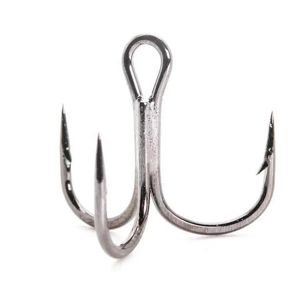 Fishing Hooks for Salmon-Mustad Elite Round Bend Treble Hook - 2X Short Black Nickel (11 Pk)