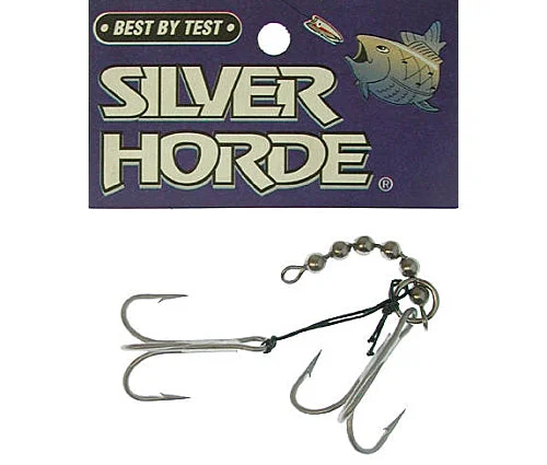 Fishing Hooks for Catching Trout in Rivers-Silver Horde Plug Harness Treble Hooks