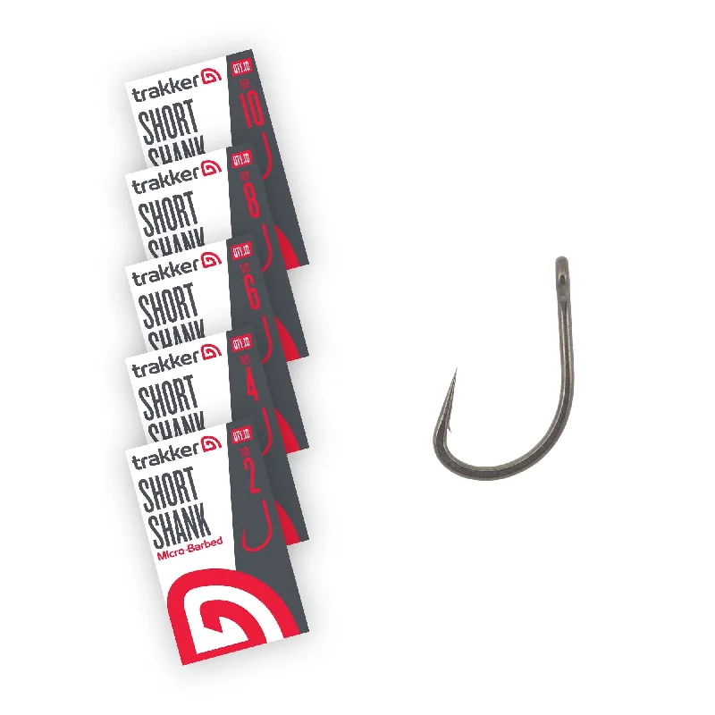 Fishing Hooks with Soft Tip for Delicate Bites-Trakker Short Shank Hooks Micro Barbed