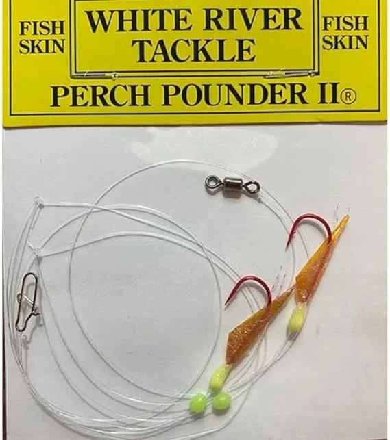 Multi-Pack Fishing Hooks for Versatility-White River Tackle Perch Pounder 2 8lb Flurocarbon #6 hook